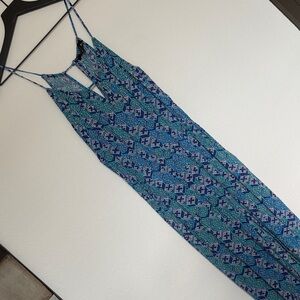 Blue Patterned Jumpsuit
